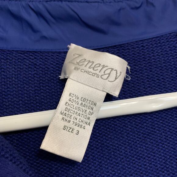 Chico’s Zenergy royal blue zip front sweater - Picture 5 of 6